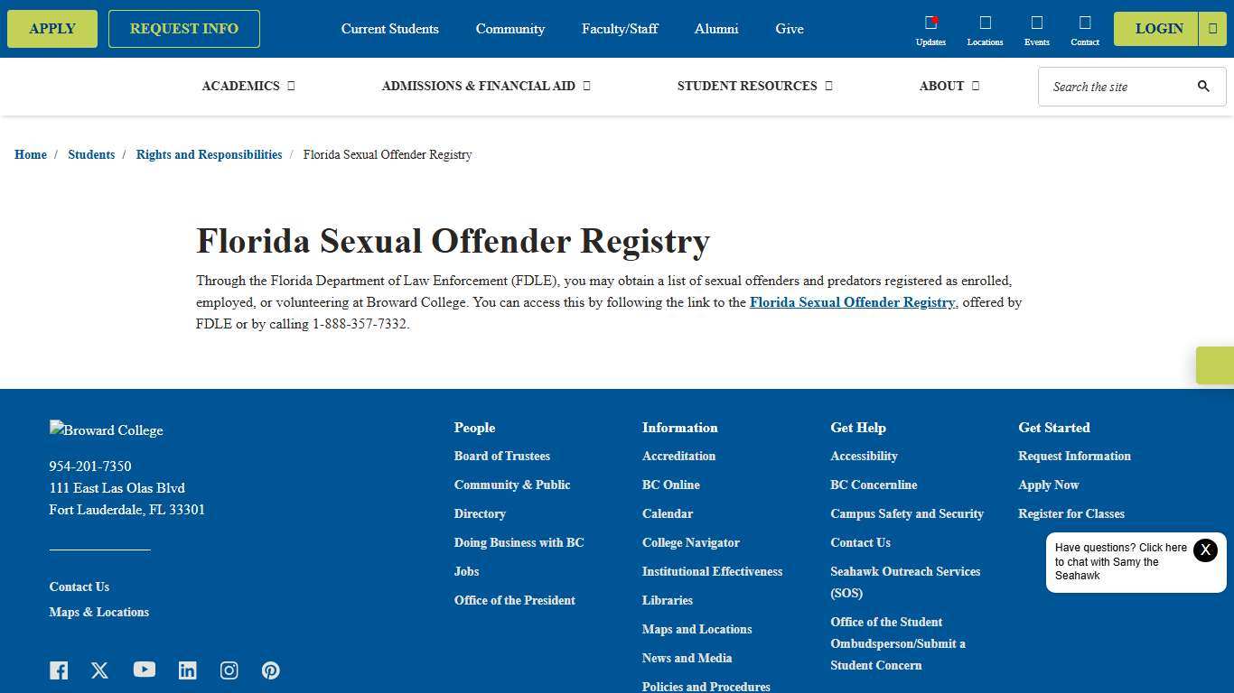 Florida Sexual Offender Registry