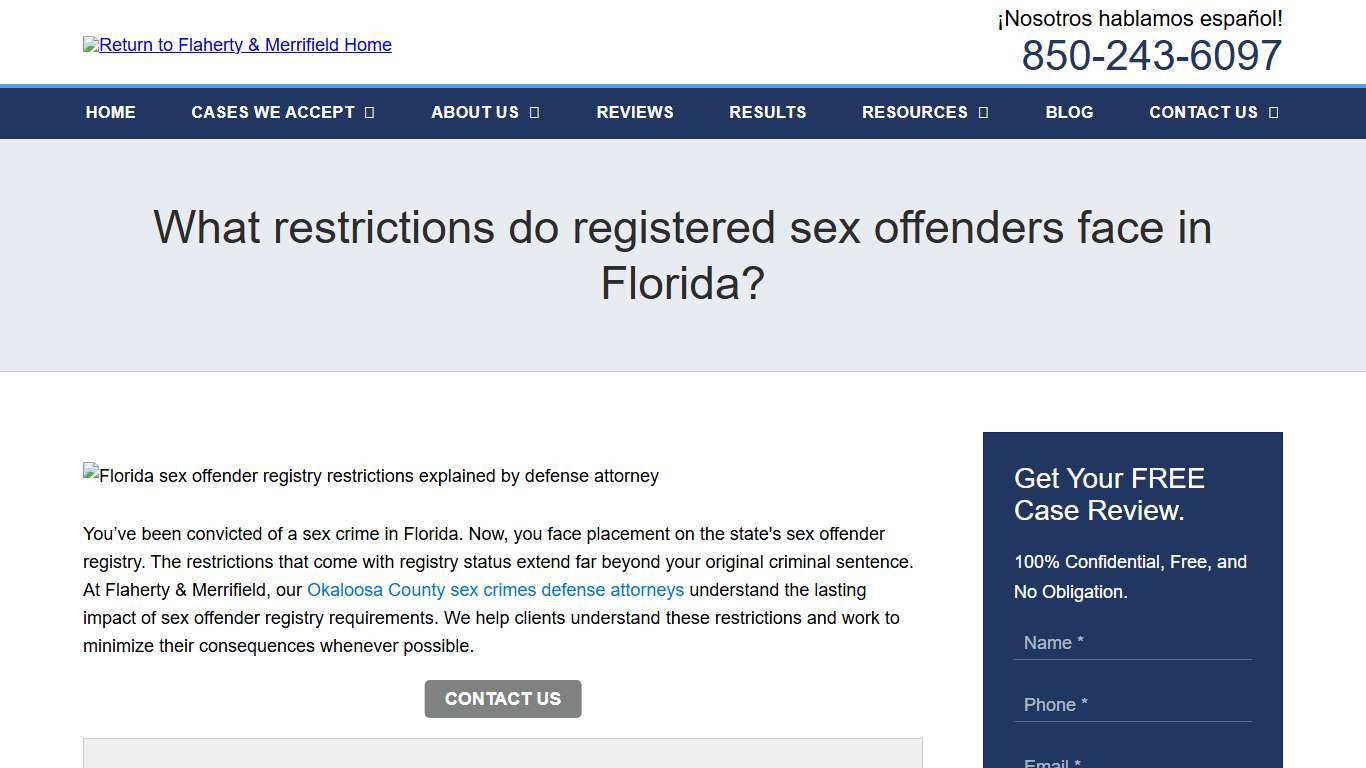 Florida Sex Offender Registry Restrictions Explained Flaherty & Merrifield