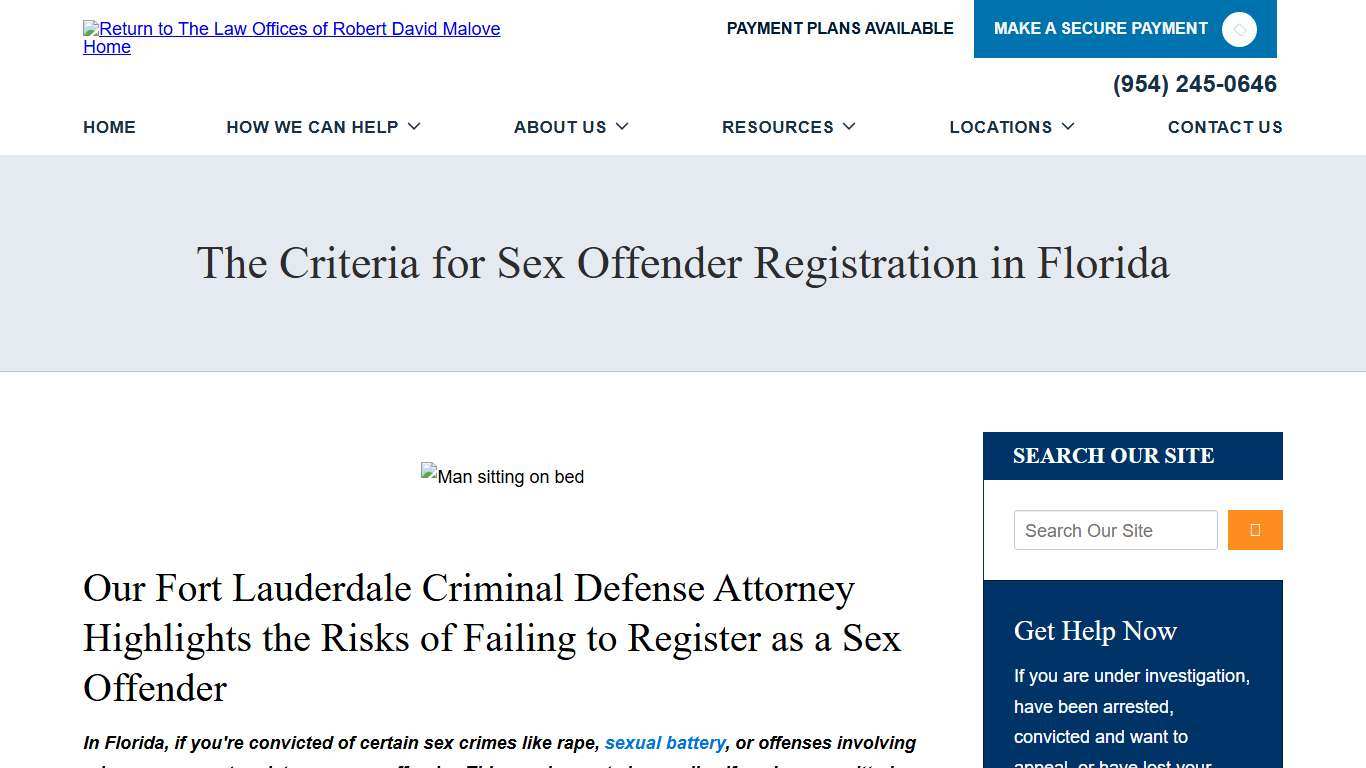 The Consequences of Failing to Register as a Sex Offender The Law Offices of Robert David Malove